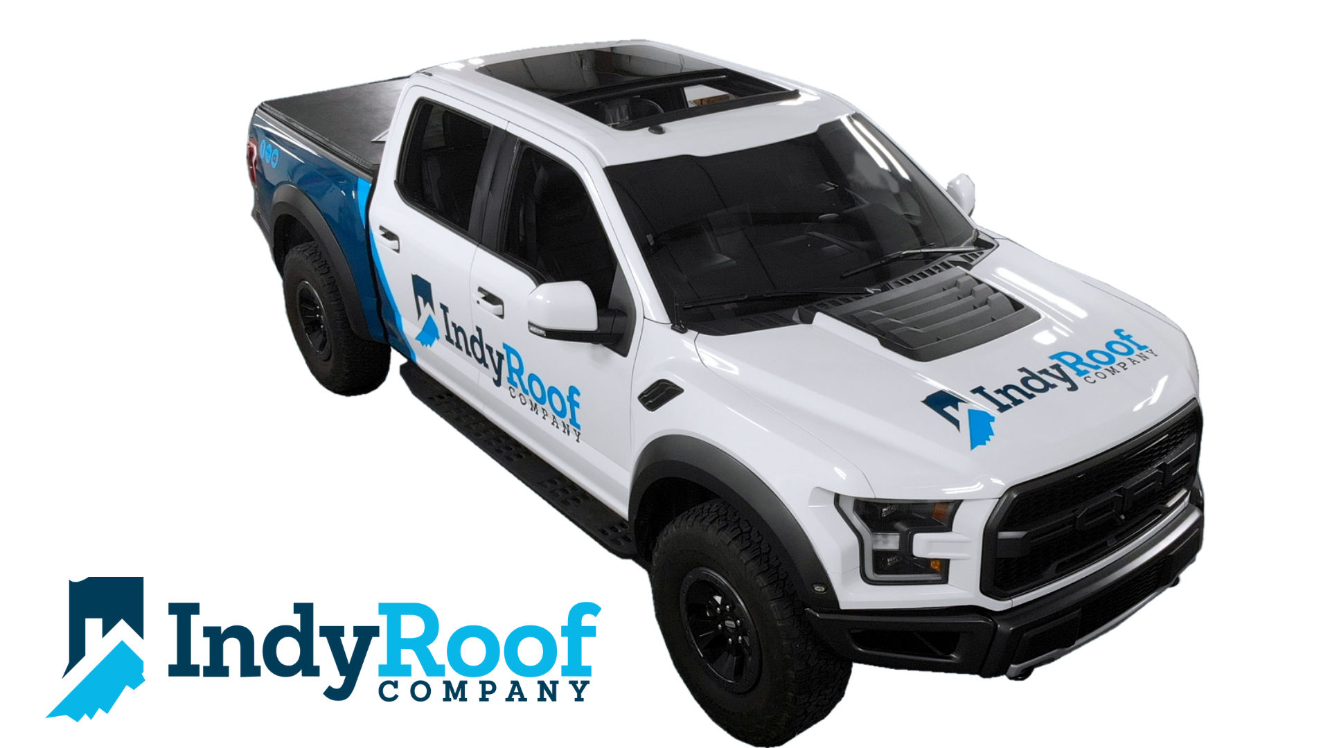 Savage Media rebranded Indy Roof Company including new truck wrap designs
